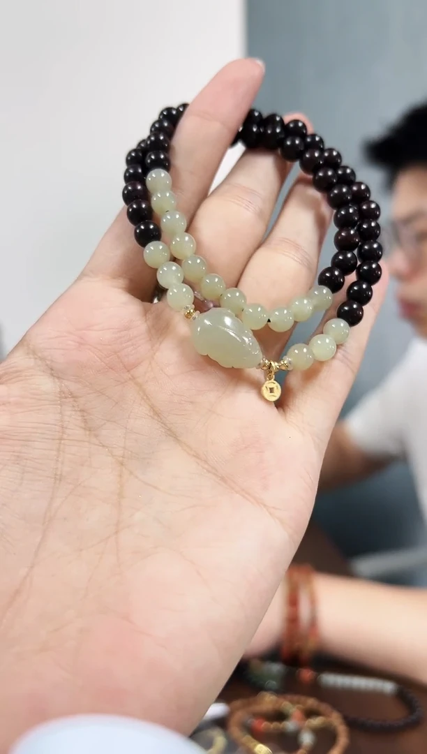 檀香紫檀（小叶紫檀）手串/手链紫檀双圈貔貅