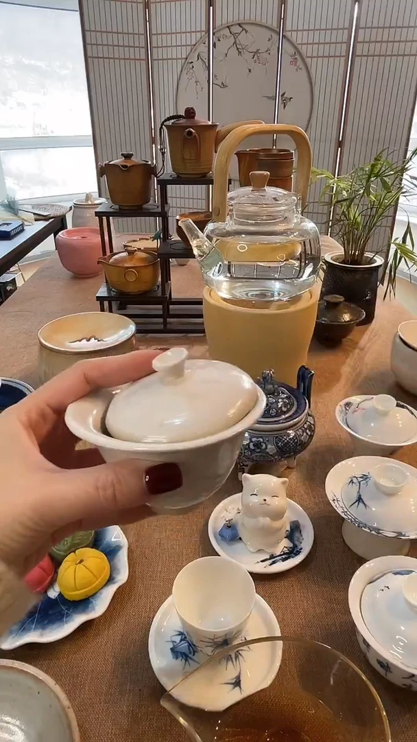 瓷片盖碗好看的不错的