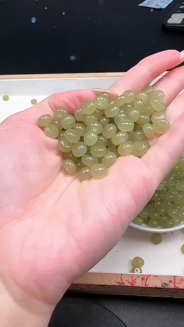 未镶嵌和田玉珠宝半成品晴水算盘N289卡5*8MM 20颗