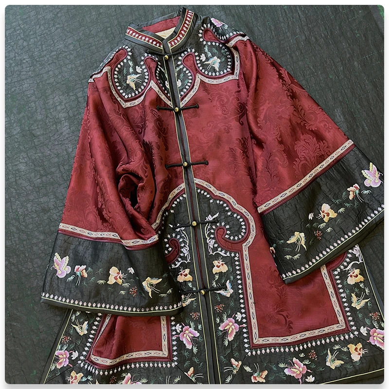 原创国风雨丝锦香云纱重工刺绣手作棉衣LL90518