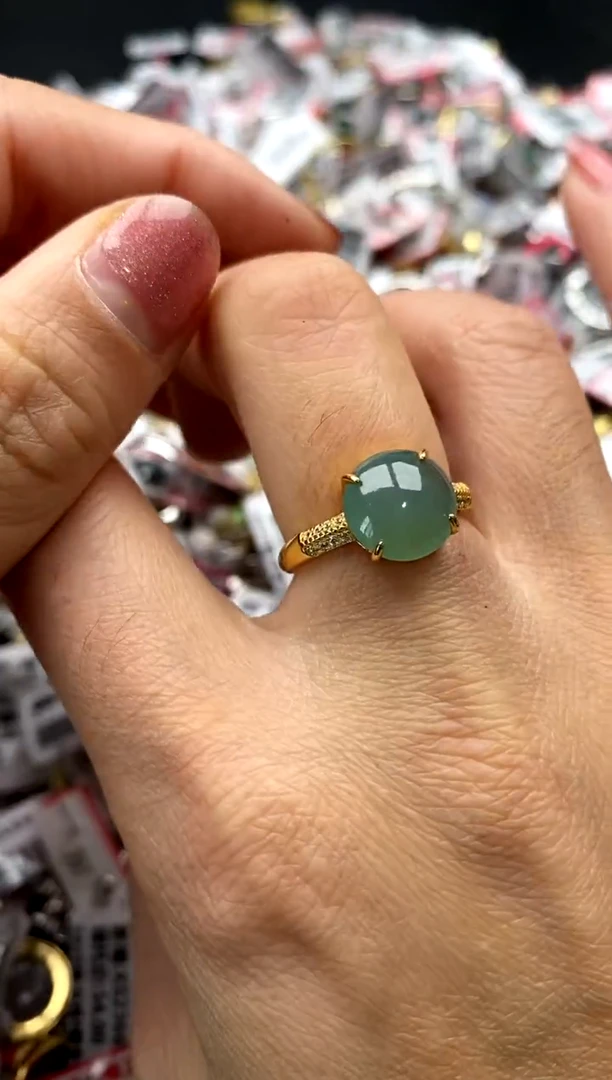 【闪购商品】翡翠戒指银S925镶嵌777777777   9
