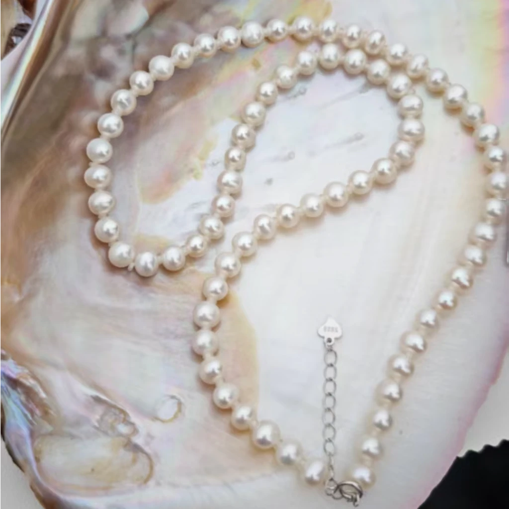 淡水天然6-7mm无核珍珠项链
