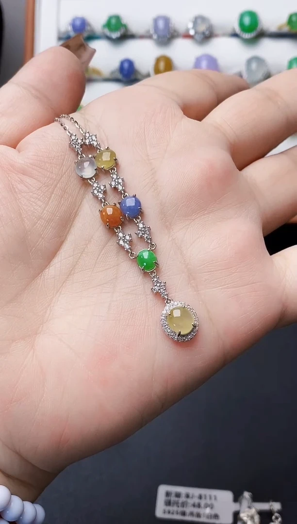 银S925镶嵌戒指翡翠0373