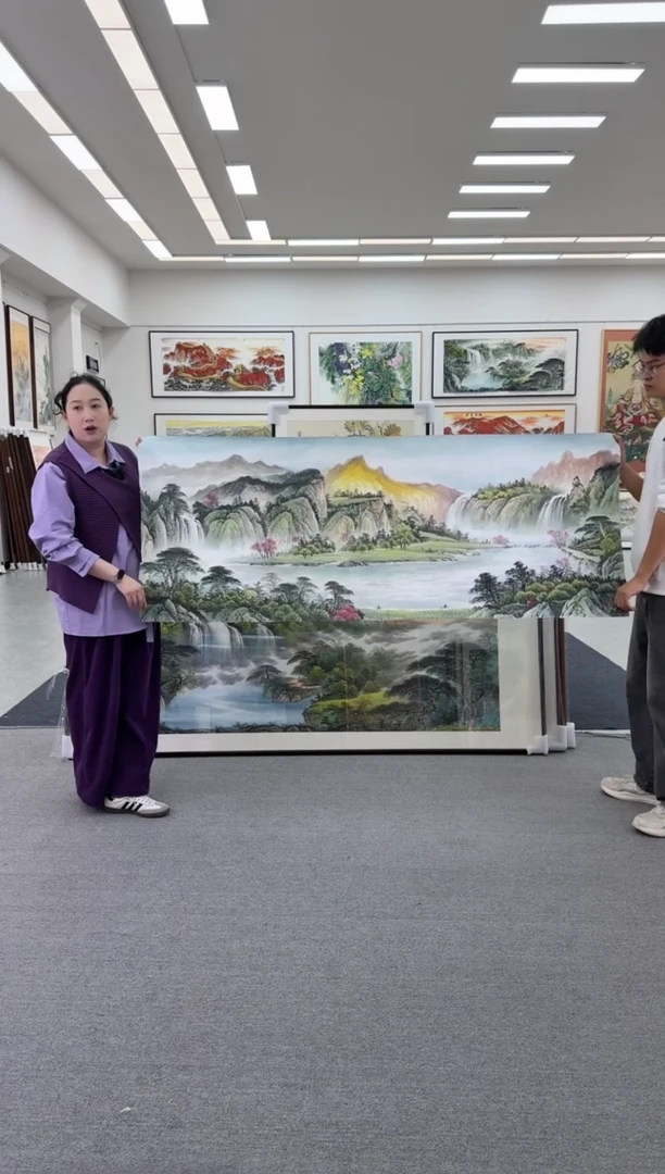 国画手绘 宝地生金 219*88