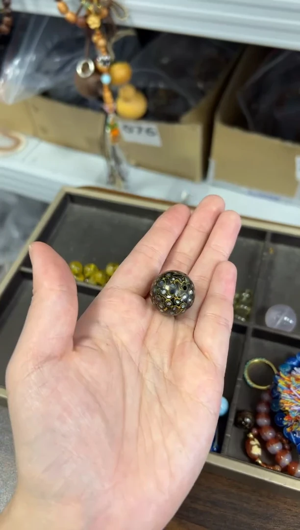 黑金大漆圆珠单颗配件20MM