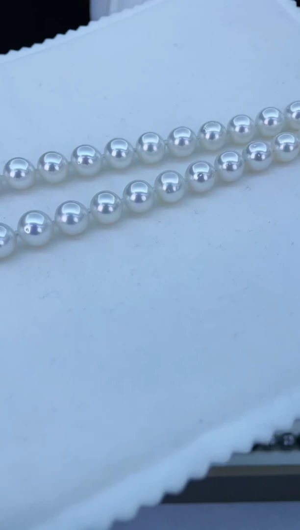 【闪购商品】海水珍珠项链银S925镶嵌澳白项链9.0-12.0