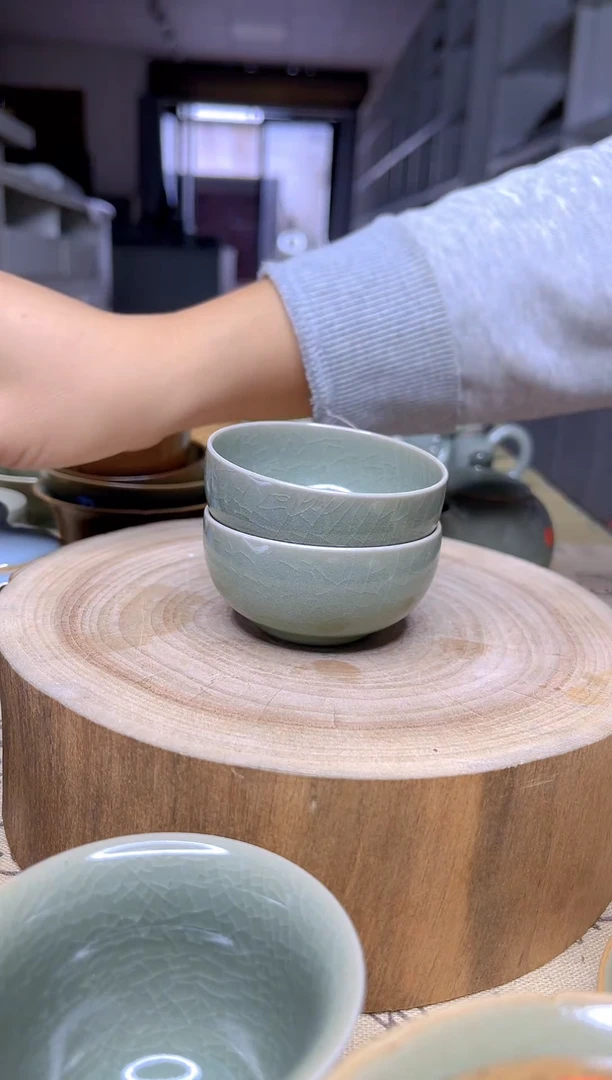 杯子原生态原矿仿古青绿云溪杯