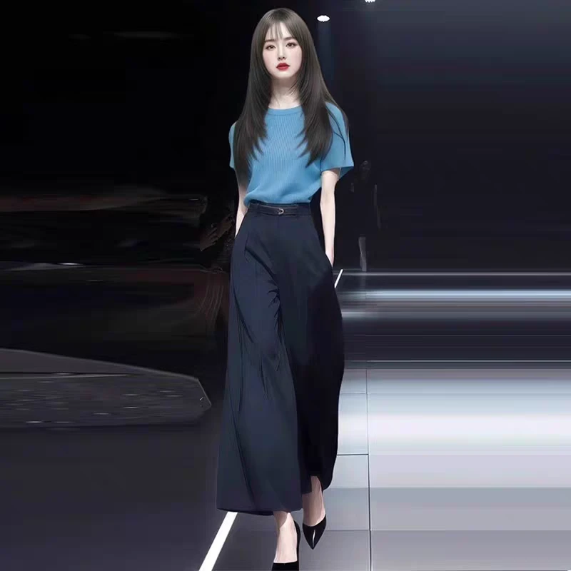 2025时尚套装气质显瘦通勤风轻熟长裤高腰休闲风上衣法式套装