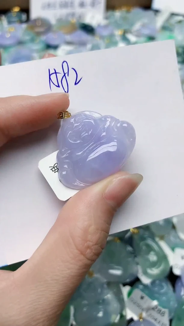 颈饰18K金镶嵌翡翠天然缅甸A货翡翠百元以上9元证书费自理