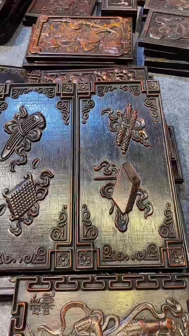 木紫檀雕刻板一物一拍