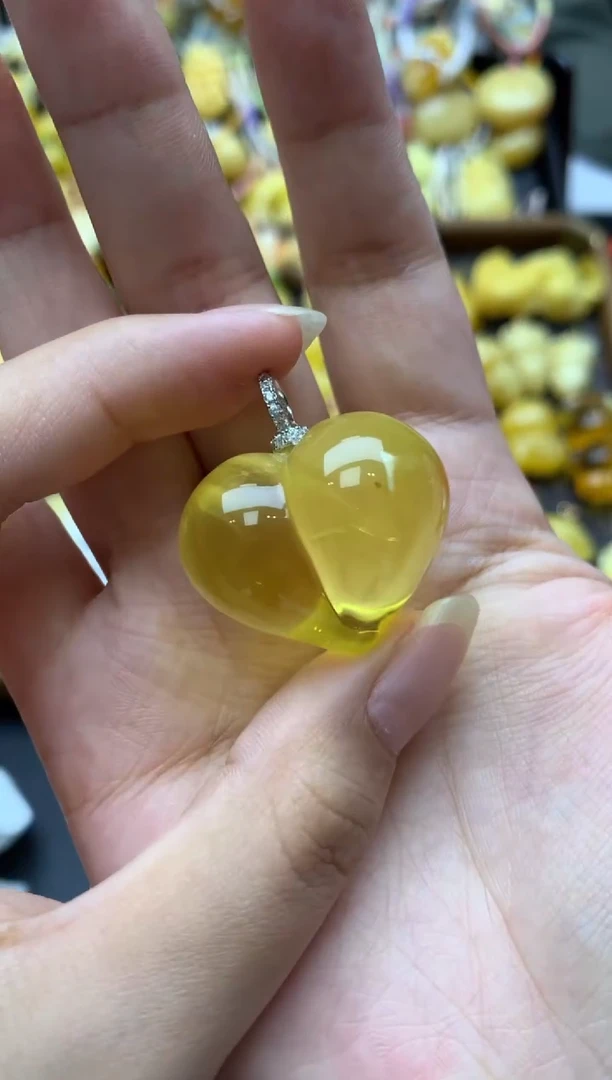 银S925镶嵌琥珀珠宝奇石109琥珀蜜蜡瑕疵品介意勿拍