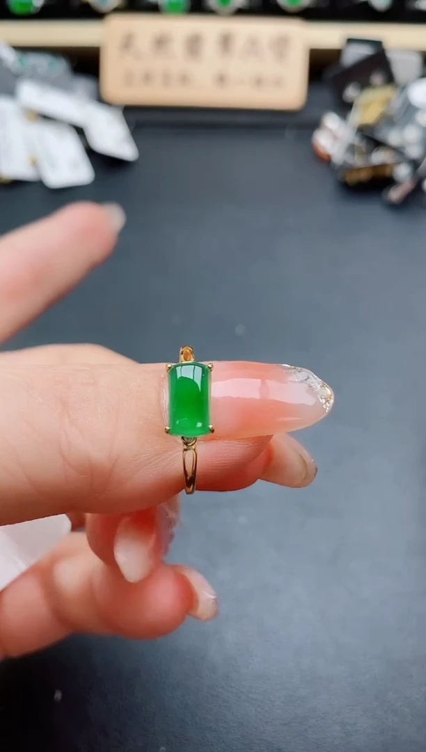 银S925镶嵌戒指翡翠1