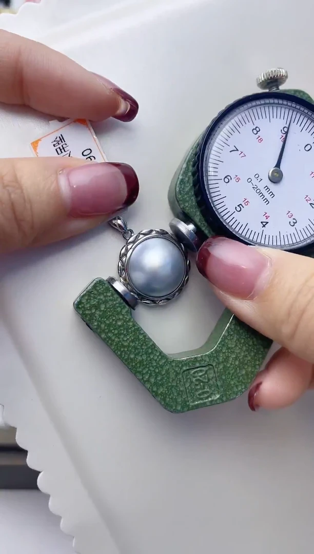 银S925镶嵌颈饰拼合珍珠（马贝珠）A66