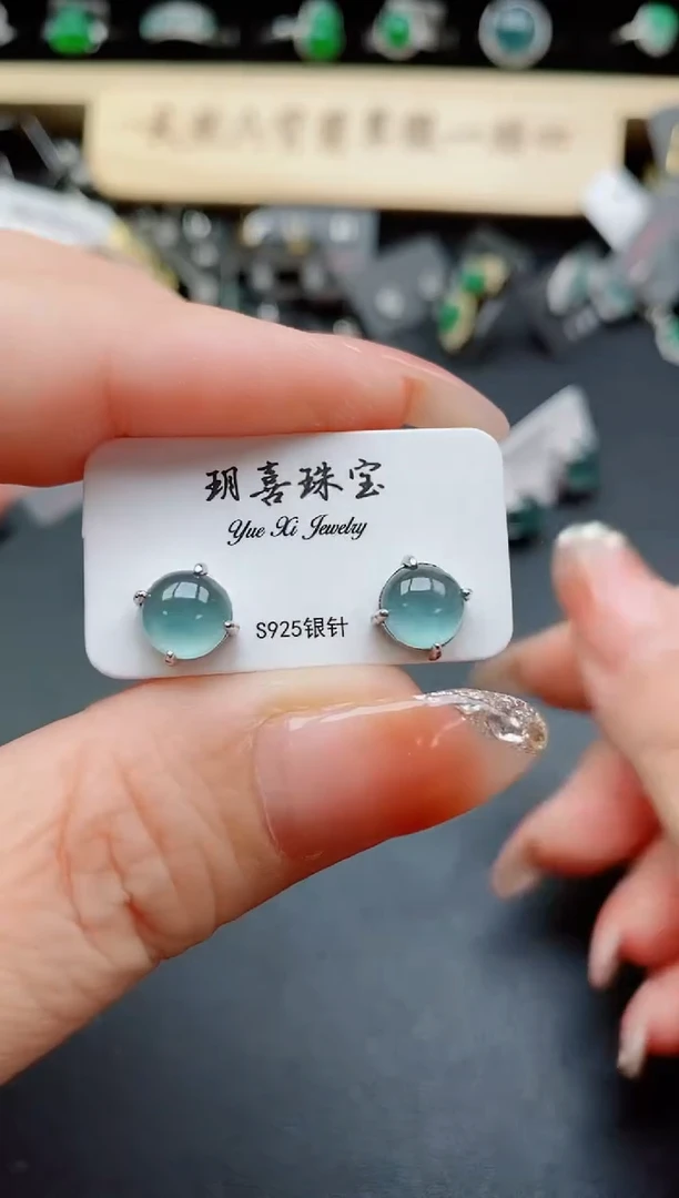 银S925镶嵌戒指翡翠1