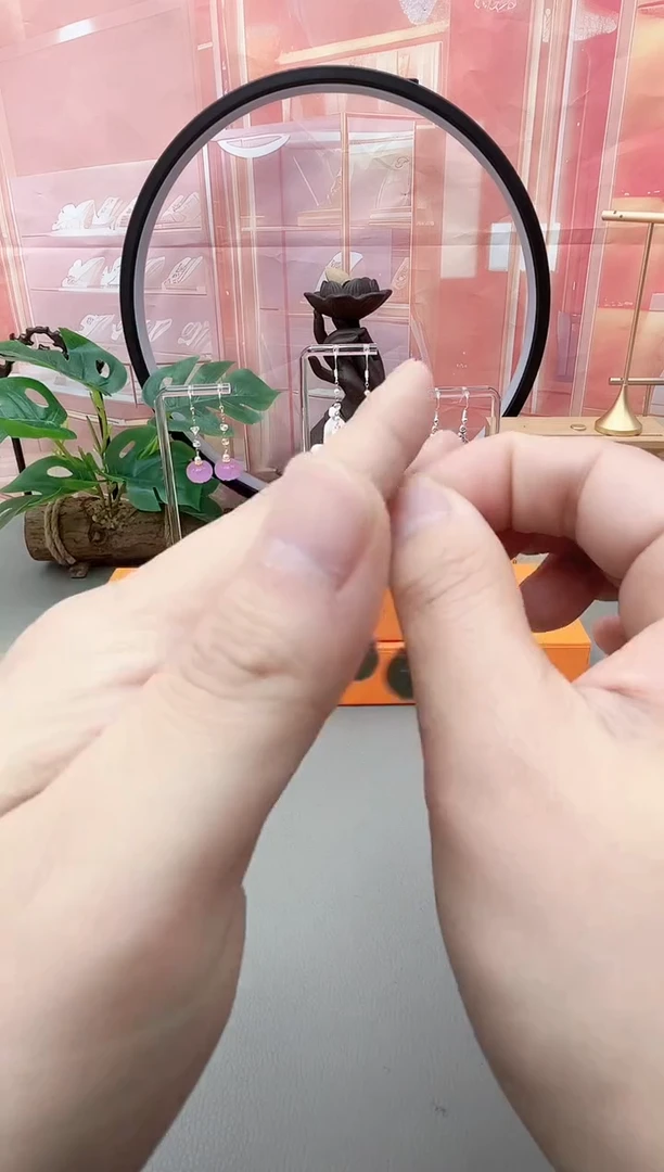 银S925镶嵌石英质玉（天山翠）耳坠j2001