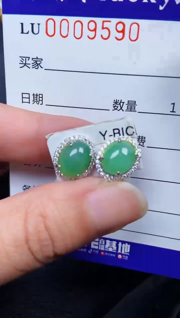 翡翠银S925镶嵌颈饰9590