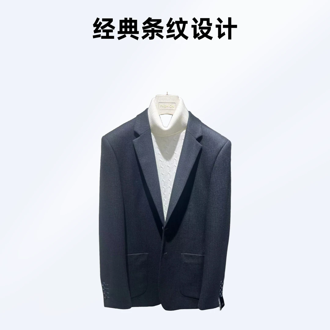 8807商务休闲条纹男士西服单西