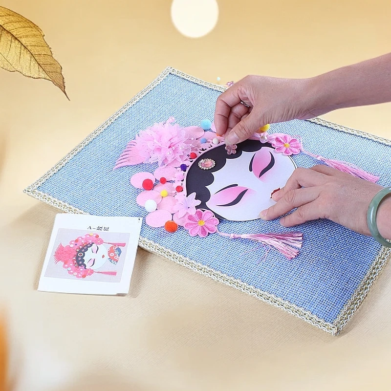 儿童手工diy京剧人物挂饰立体幼儿园亲子老人团建活动暖场材料包