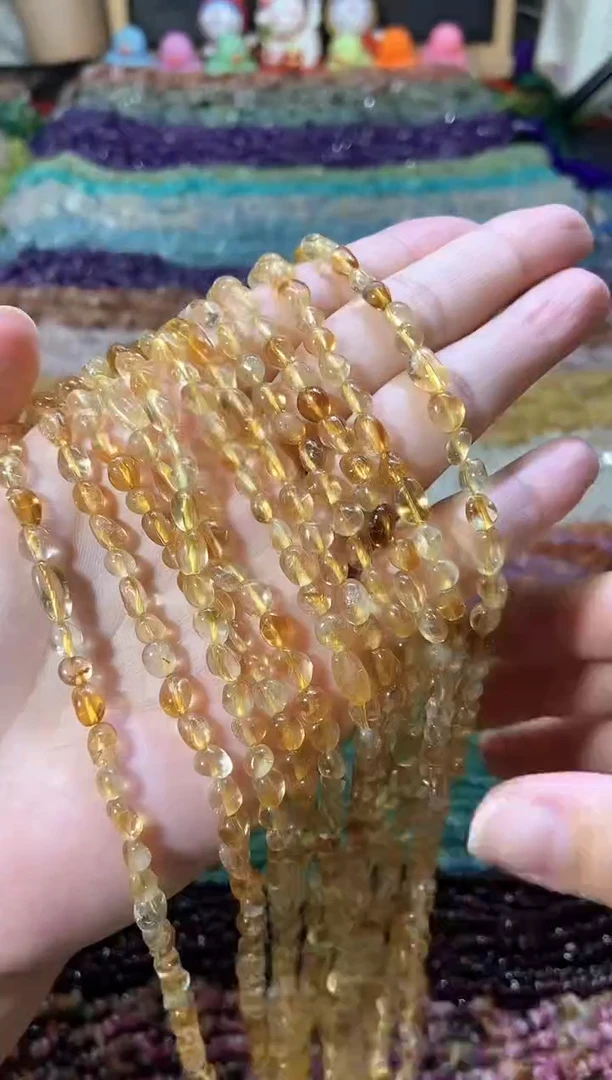 水晶珠宝半成品未镶嵌随形黄水晶