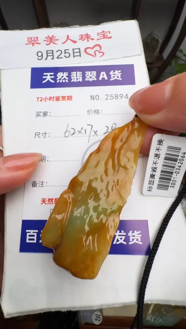 颈饰未镶嵌翡翠原石25894