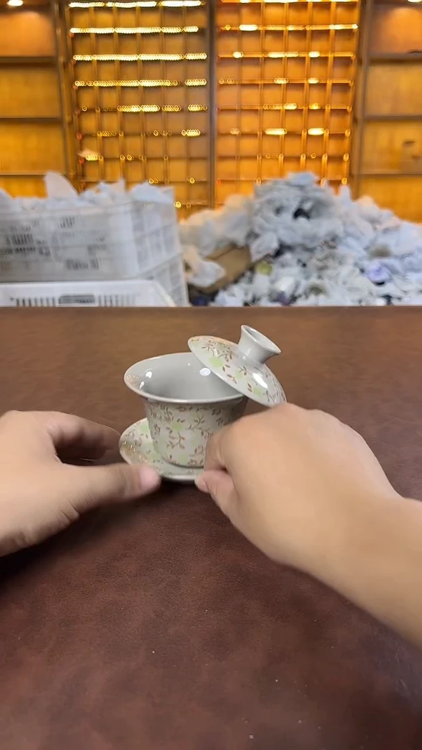 瓷片花溪陶瓷00000盖碗