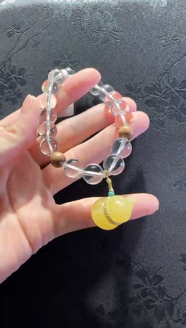 18K金镶嵌手串水晶葫芦款10mm
