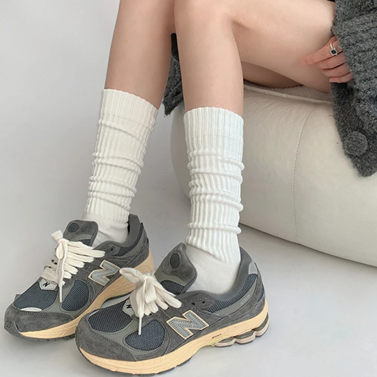 夏季薄款堆堆袜女日系jk小腿袜纯色中筒袜微压力瘦腿芭蕾风袜子潮
