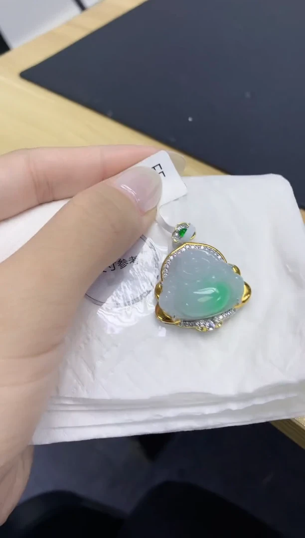 颈饰未镶嵌翡翠天然缅甸翡翠A货百元以上9元证书费自理