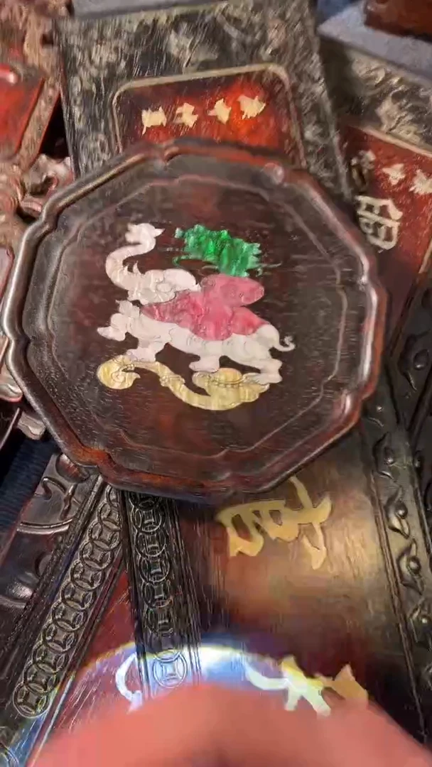 非洲紫檀（红花梨）赏盘25CM