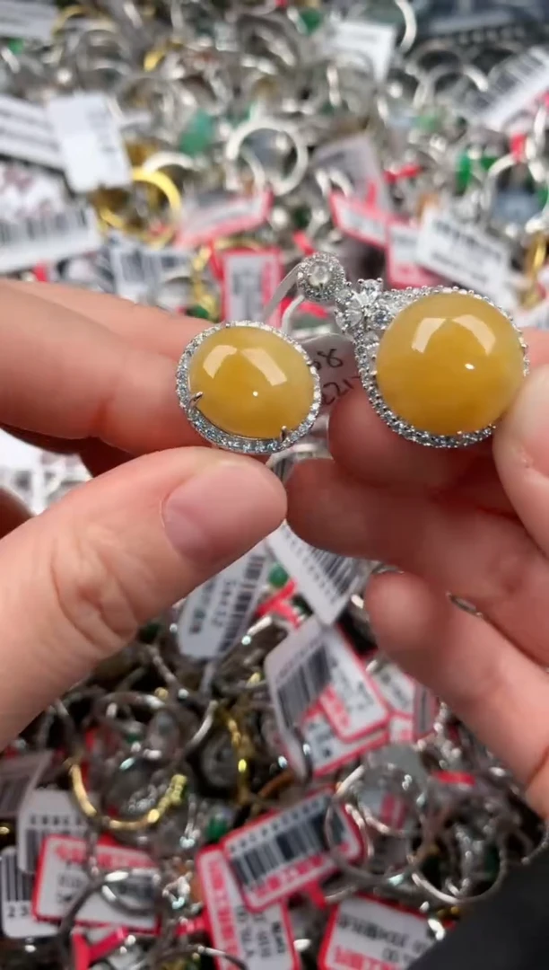 银S925镶嵌戒指翡翠888   7