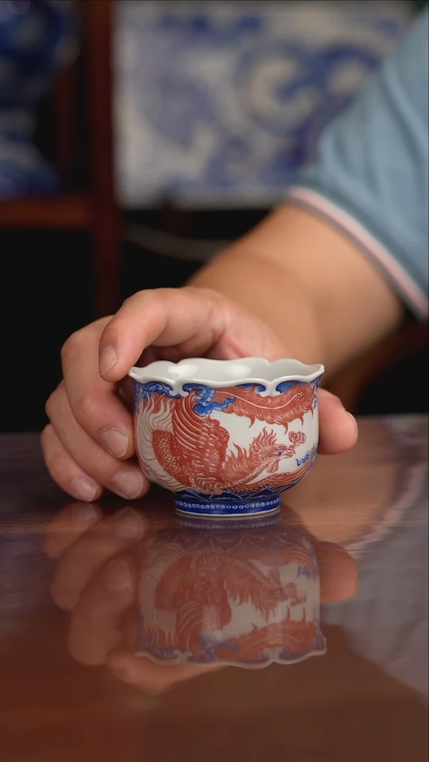 自成堂柴窑青花釉里红