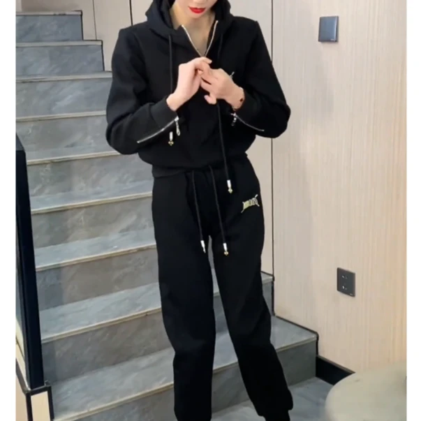 2025春季运动高级显瘦连帽套装气质洋气时尚休闲套装LIUL201001