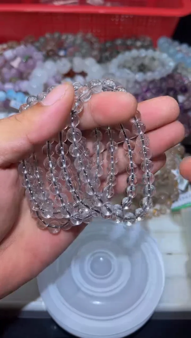 水晶手串未镶嵌L12-7mm魔鬼银发晶单圈-多样性发其一