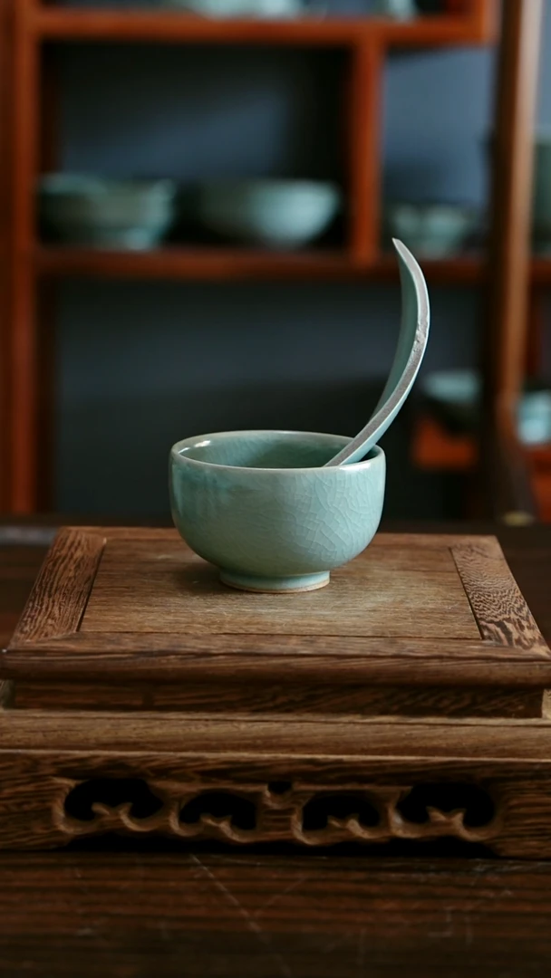 杯子青霁汝窑仿古釉 罗汉杯