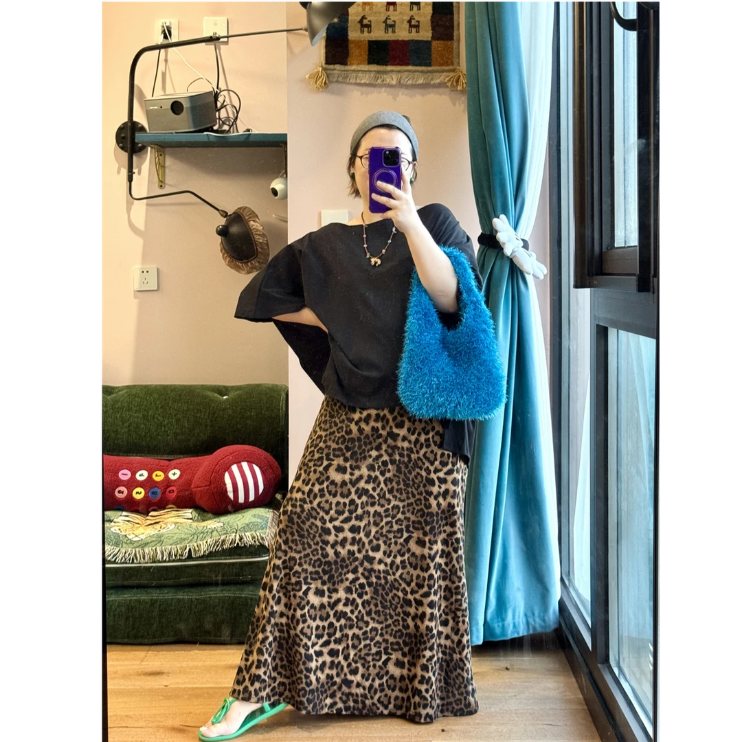 《九斤定制》Q弹豹纹鱼尾裙