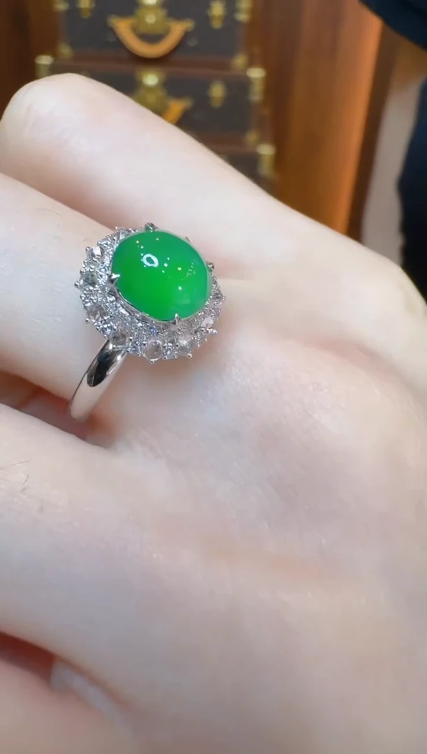 翡翠戒指18K金镶嵌多样性团购发一件