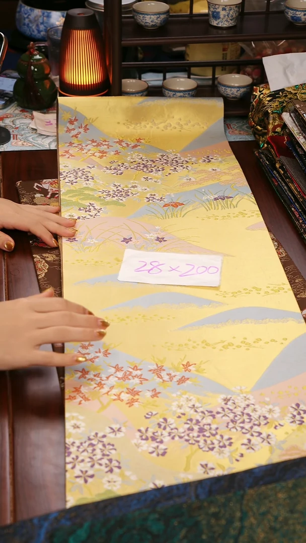 【西阵织湖光山色单面】中国风干泡织锦茶席28*200