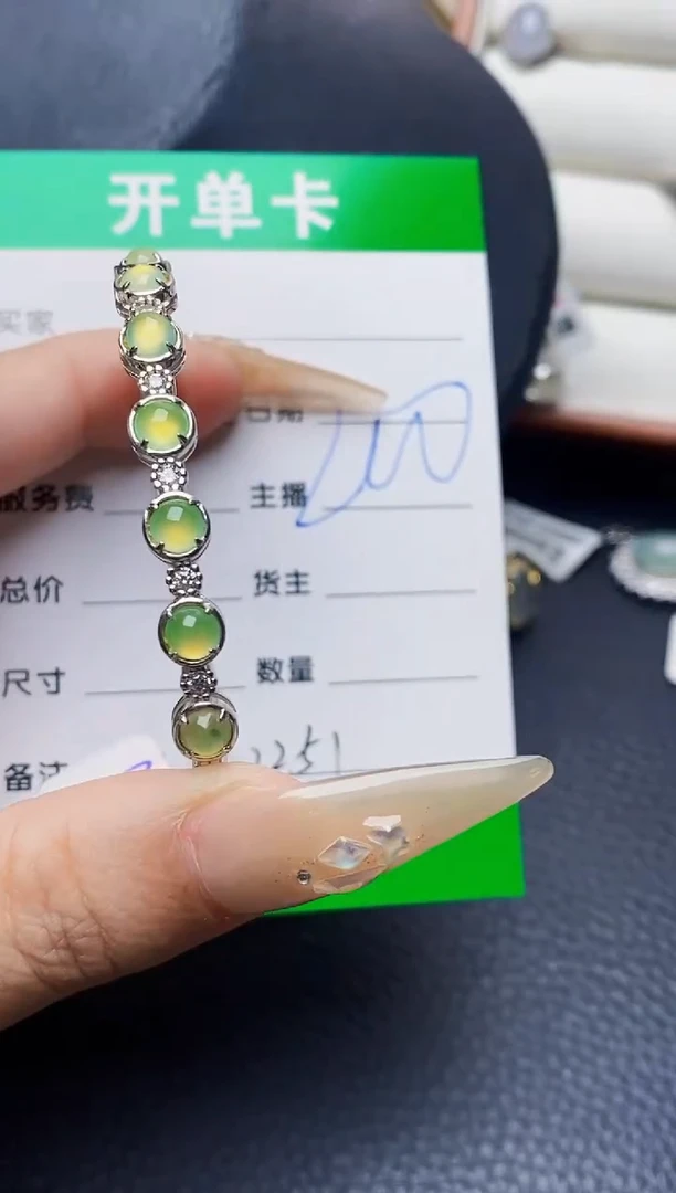 翡翠戒指银S925镶嵌2251