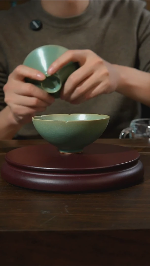 杯子瓷见*汝州原产地原矿仿古老釉q