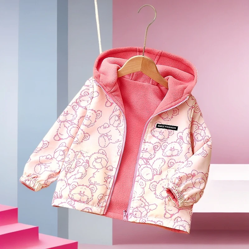 亲子装过年喜庆衣服加绒中大两面穿冲锋衣保暖男童春秋洋气宝上衣