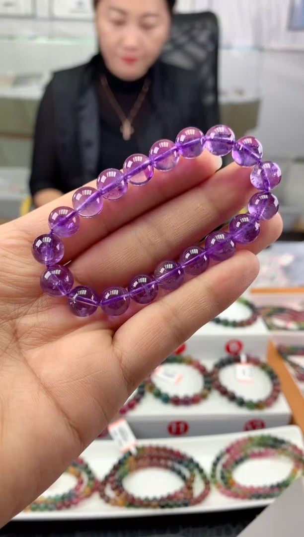 未镶嵌珠宝半成品紫晶 多样性发一条