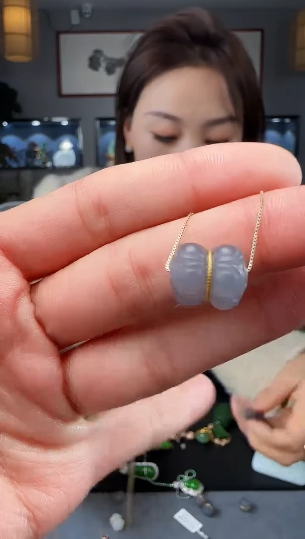 【闪购商品】和田玉吊坠(不含链)18K金镶嵌1