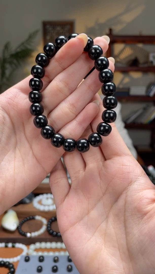 未镶嵌手串和田玉墨9-10老