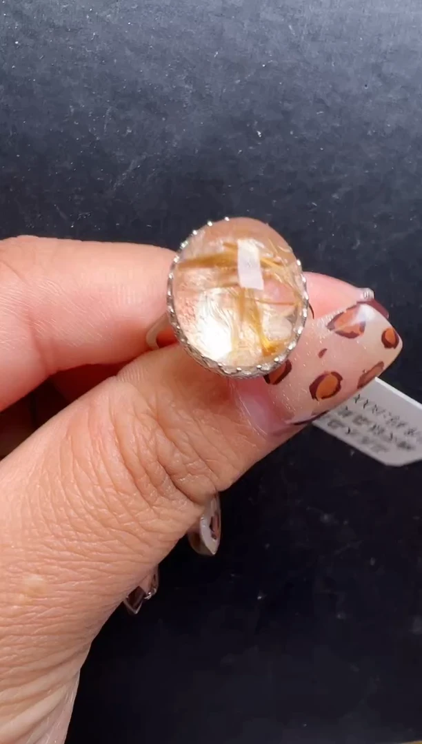 未镶嵌戒指水晶幽灵钛晶共生戒指 JP56601