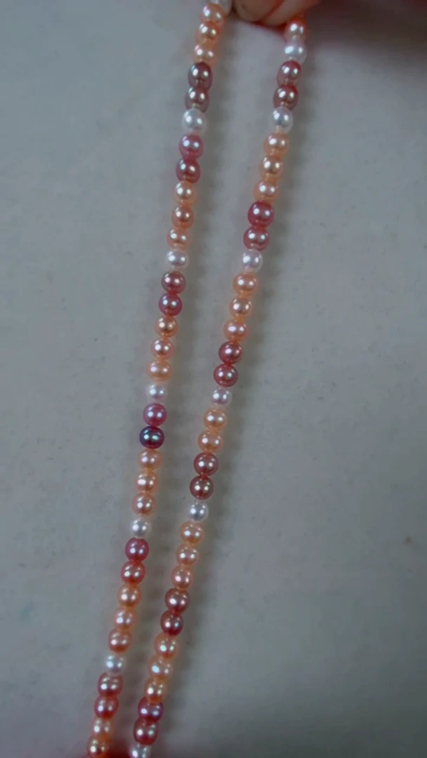 【闪购商品】淡水珍珠颈饰银S925镶嵌混彩5-6