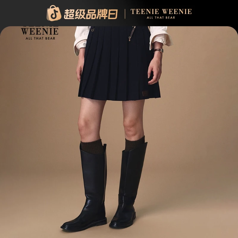 TeenieWeenie小熊女半身裙25学院风优雅气质风百褶裙TTWH254TW1A