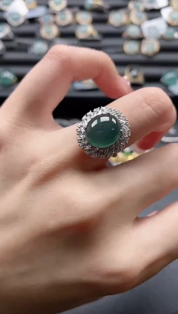 【闪购商品】翡翠戒指银S925镶嵌51151