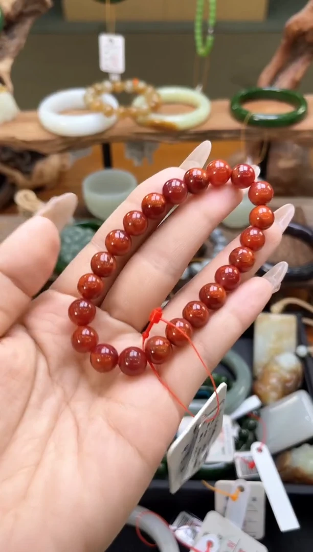 未镶嵌手串南红玛瑙卡9瓦西原矿南红 圆珠 9008934