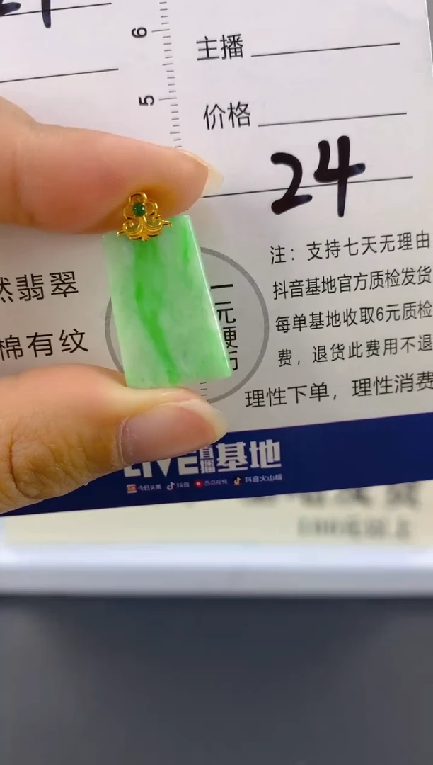 【闪购商品】翡翠颈饰18K金镶嵌天然A货翡翠