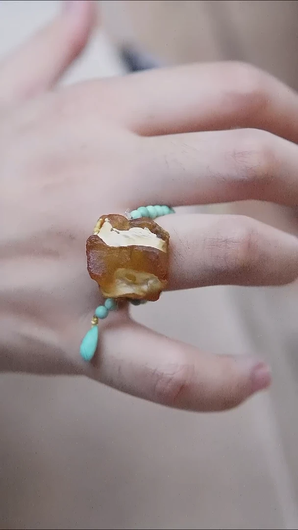 未镶嵌琥珀戒指蜜蜡戒指